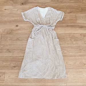 Urban Outfitters Gabrielle Gingham Midi Wrap Dress